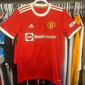Adidas Manchester United 2021-22 Home Jersey, Red, Size Small — AEROREADY